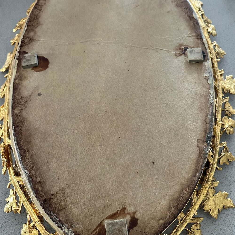 Vintage Hollywood Regency Gold Mirrored Dresser Tray or Wall Mirror, 1960s RARE - Picture 16 of 16